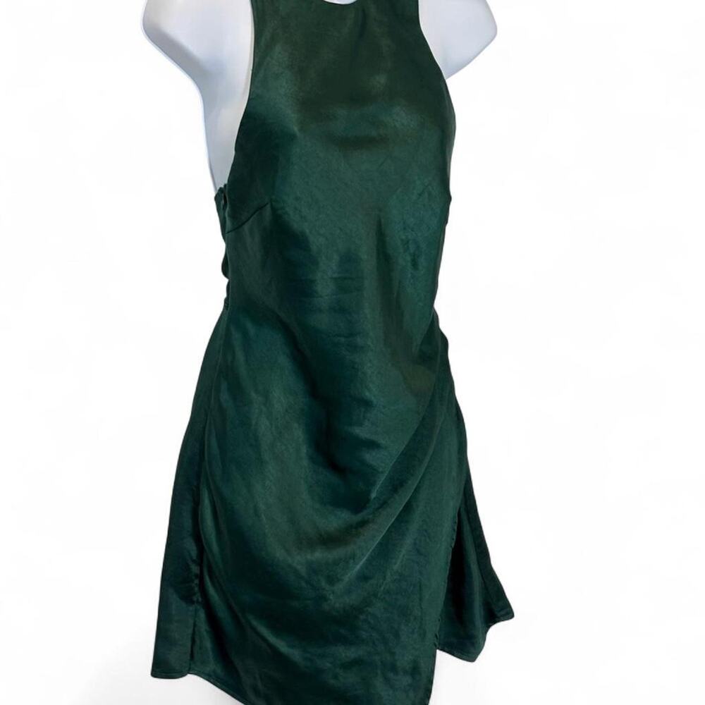 NWOT Selfie Leslie emerald halter mini dress SZ S